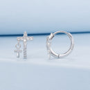 925 Sterling Silver Earrings with Pavé Setting CZ in White Gold, Size 13*8mm for Women-4