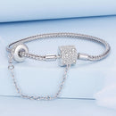 925 Sterling Silver Bracelet 17cm with Pavé Setting CZ for Women-3