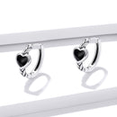 925 Sterling Silver Oxidized Enamel Earrings for Women - 1.2*0.5 cm-1