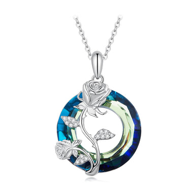 925 Sterling Silver Necklace with Pavé Setting CZ and Transparent Glass, 450mm for Women - 0