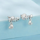 925 Sterling Silver Earrings with Pavé Setting CZ in Oxidized Silver-2