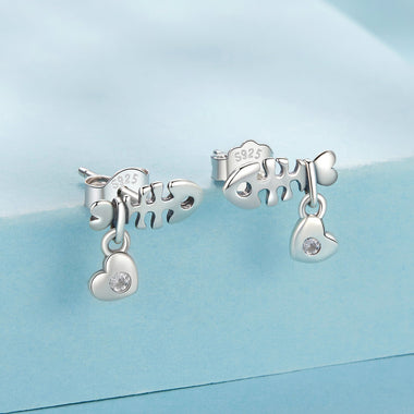 925 Sterling Silver Earrings with Pavé Setting CZ in Oxidized Silver - 0