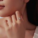 925 Sterling Silver White Gold Plated CZ Ring Size 6 for Women-5