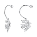 925 Sterling Silver Earrings with Pavé Setting CZ and White Gold Plating for Women-1