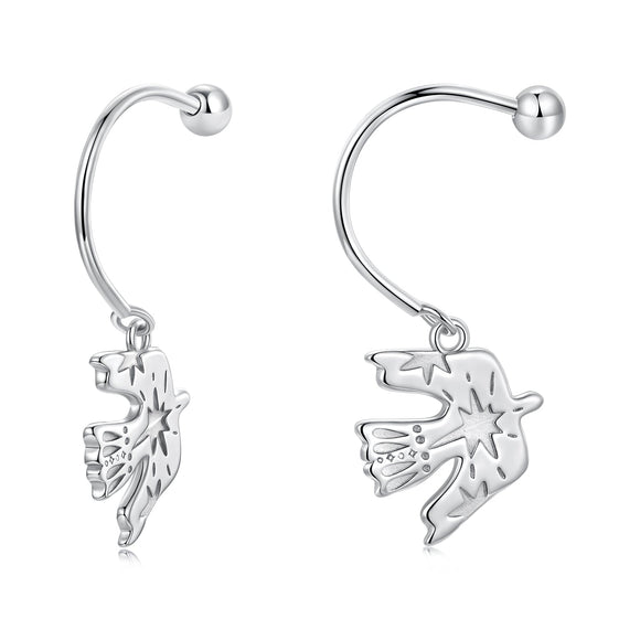925 Sterling Silver Earrings with Pavé Setting CZ and White Gold Plating for Women