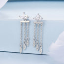 925 Sterling Silver Earrings with White Gold Plating and CZ-2