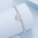 925 Sterling Silver White Gold Plated 17cm Bracelet with CZ Paved Setting for Women-2