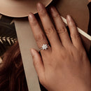925 Sterling Silver White Gold Plated Ring with Pavé Set CZ, Size 6.0-7