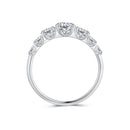 925 Sterling Silver Moissanite Engagement Ring with 5mm, 4mm, 3mm, 2.5mm Stones for Women-5