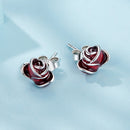 925 Sterling Silver Enamel Plated White Gold Earrings 0.7*1cm for Women-3