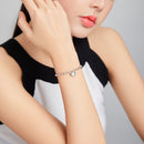 925 Sterling Silver Bracelet with Pavé Setting CZ and Platinum Plating, 17cm for Women-9