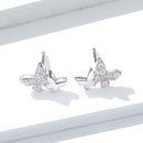 925 Sterling Silver Earrings with Pavé Setting CZ - 0.6*0.9cm-2