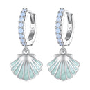 925 Sterling Silver Opal Enamel Earrings - 21x10mm for Women-2