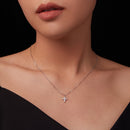 925 Sterling Silver Moissanite Pendant Necklace 40+5cm for Women-8