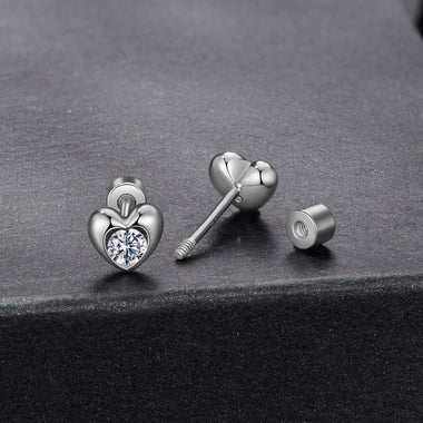 925 Sterling Silver Moissanite Earrings 0.5cm for Women - 0