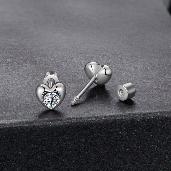 925 Sterling Silver Moissanite Earrings 0.5cm for Women