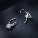 925 Sterling Silver Moissanite Earring with Pavé Setting, 6.5mm, for Women-6