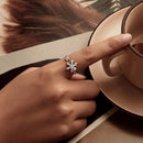 925 Sterling Silver Ring with White Gold Plating and CZ for Women-8
