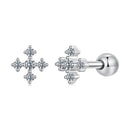 925 Sterling Silver Moissanite Earrings White Gold Plated 0.5cm for Women-1