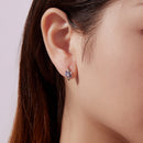 925 Sterling Silver White Gold Plated Enamel CZ Hoop Earrings for Women-7