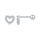 925 Sterling Silver White Gold Plated Earrings with CZ for Women-3