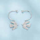 925 Sterling Silver Earrings with Pavé Setting CZ and White Gold Plating for Women-4