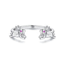 925 Sterling Silver Rabbit Ring with Pavé Setting CZ in White Gold for Women-1
