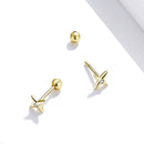 925 Sterling Silver Pavé CZ Gold Plated Earrings-4