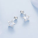 925 Sterling Silver Earrings with Pavé Setting CZ in White Gold-4