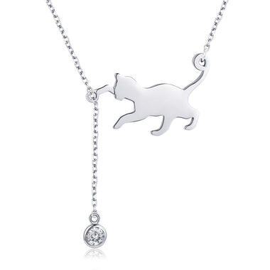 925 Sterling Silver Necklace 38-45cm with 1.4*2.5cm Pendant for Women