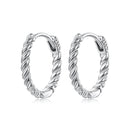 925 Sterling Silver Plated White Gold Earrings Size 1.4x0.2cm for Women-1