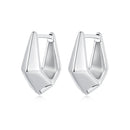 925 Sterling Silver White Gold Plated Earrings 14x6.5mm for Women-3