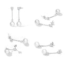 925 Sterling Silver Earrings with Pavé Setting CZ & Quality Shell Pearl-3