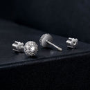 925 Sterling Silver White Gold Plated Moissanite Earrings Size 10mm for Women-3