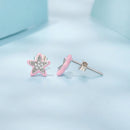 925 Sterling Silver Enamel CZ Earrings for Women-4