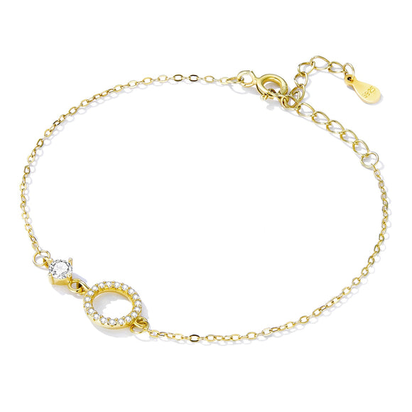 925 Sterling Silver Adjustable Bracelet with Pavé Set CZ for Women