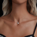 925 Sterling Silver Moissanite Necklace with Pendant and White Gold Plating for Women-4