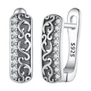 925 Sterling Silver Earrings with Pavé Setting CZ - 1.3m x 0.5m for Women-1