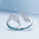925 Sterling Silver Enamel Ring Size 9.0 for Women-1