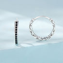 925 Sterling Silver Oxidized Pavé CZ Earrings-2