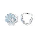 925 Sterling Silver White Gold Plated Enamel Earrings for Women 11x11mm-2