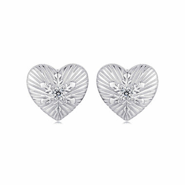 925 Sterling Silver Earrings with CZ in White Gold Plating for Women
