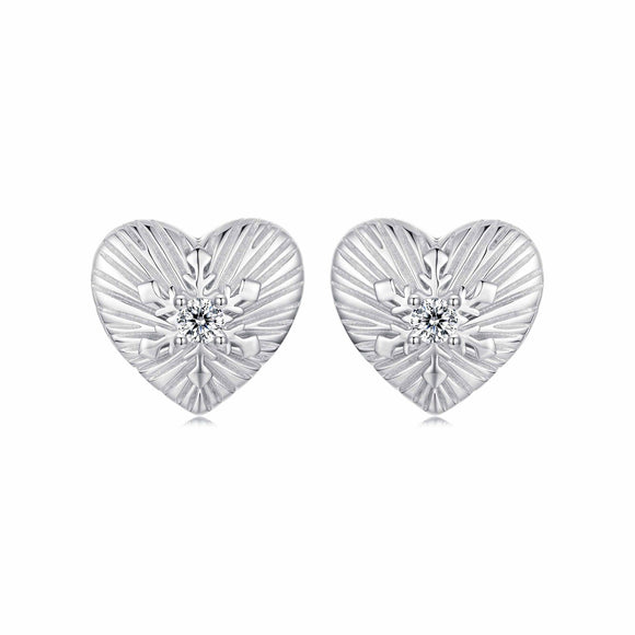 925 Sterling Silver Earrings with CZ in White Gold Plating for Women