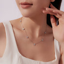 925 Sterling Silver Moissanite 0.25 Carat Necklace with Pavé Setting for Women-5