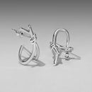 925 Sterling Silver Earrings for Women - Size 2.0*0.8 cm - Plated White Gold-5