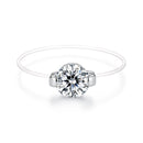 925 Sterling Silver White Gold Plated CZ Ring Size 6 for Women-1