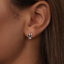 925 Sterling Silver Pavé Setting CZ Earrings 1x0.7cm for Women-7