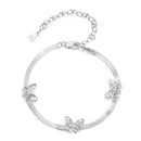 925 Sterling Silver Plated White Gold Adjustable Bracelet for Women-1