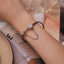 925 Sterling Silver Bracelet 17cm with Pavé Setting CZ for Women-7