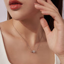 925 Sterling Silver Moissanite Necklace 40+5cm in Length for Women-7
